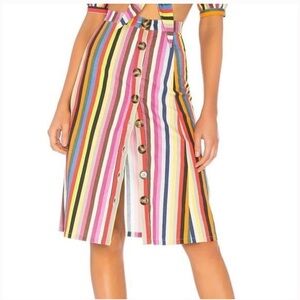 LPA Multicolor Striped Midi Skirt